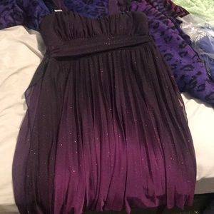 Dark to light purple fading prom dress.